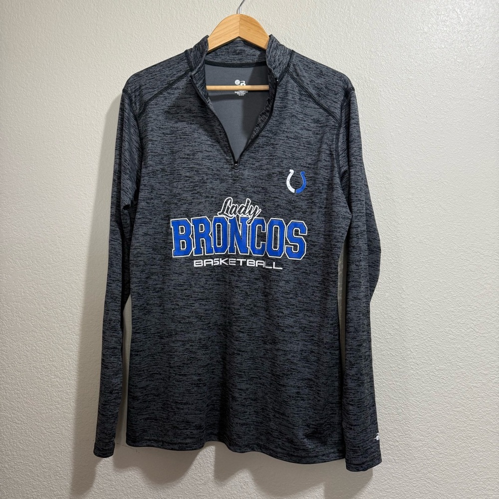Badger Sport - Gray & Black Lady Broncos Basketball Pullover - Size XL - Picture 2 of 16
